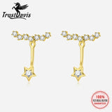925 Sterling Silver Stars CZ Stud Earring Wedding Party Jewelry