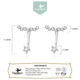 925 Sterling Silver Stars CZ Stud Earring Wedding Party Jewelry