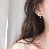 925 Sterling Silver Stars CZ Stud Earring Wedding Party Jewelry