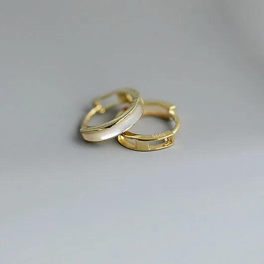 925 Silver Shell Hoop Earrings Women Fine Jewelry Geometric Accessories