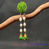 Green Jade Earrings Natural Gemstone Amulet Emerald Women Jewelry