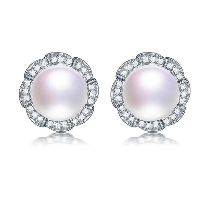 925 Silver Zircon & Pearl Earrings for Women