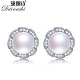 925 Silver Zircon & Pearl Earrings for Women