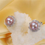 925 Silver Zircon & Pearl Earrings for Women