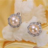 925 Silver Zircon & Pearl Earrings for Women