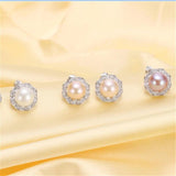 925 Silver Zircon & Pearl Earrings for Women