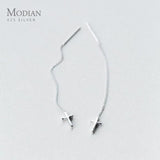925 Silver Tassel Cross Drop Earrings for Women
