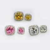 Yellow Stone Stud Earrings 925 Silver Filled Jewelry for Women