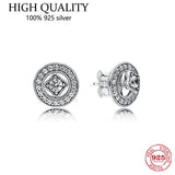 925 Silver Retro Cz Double Ring Earrings Wedding Jewelry