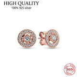 925 Silver Retro Cz Double Ring Earrings Wedding Jewelry