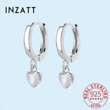 Sterling Silver Opal Heart Pendant Earrings for Women