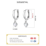 Sterling Silver Opal Heart Pendant Earrings for Women