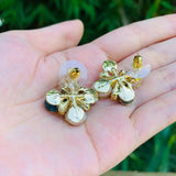 Natural Stone Pearl Earrings 925 Sterling Silver Jewelry
