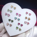 925 Silver Love Tourmaline Earring for Women