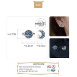 Davis 925 Silver Asymmetrical Planet Moon CZ Stud Earring Women DB175