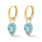 Colorful Stone Pendant 925 Silver Enamel Earrings for Women