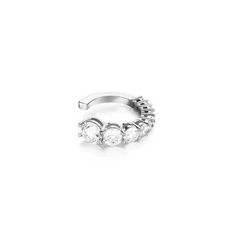 14K Filled Zircon Hoop Earring Cuff for Party Wedding