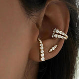 14K Filled Zircon Hoop Earring Cuff for Party Wedding