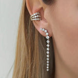14K Filled Zircon Hoop Earring Cuff for Party Wedding