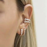 14K Filled Zircon Hoop Earring Cuff for Party Wedding
