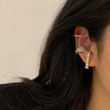 14K Filled Zircon Hoop Earring Cuff for Party Wedding