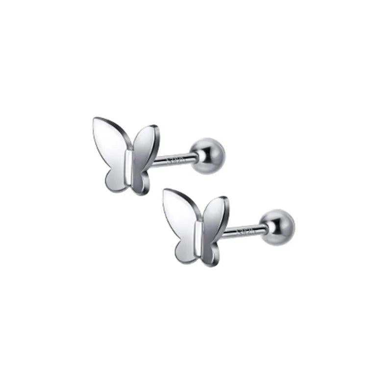 TrustDavis Sterling Silver Butterfly Stud Earrings Wedding Jewelry