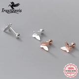 TrustDavis Sterling Silver Butterfly Stud Earrings Wedding Jewelry