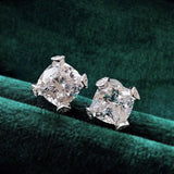 Flower Cut Lab Diamond Stud Earrings 925 Silver Wedding Bridal Jewelry