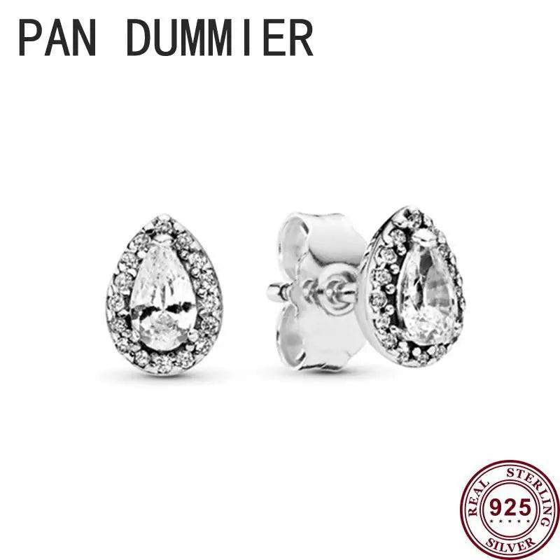 925 Silver Teardrop Water Drop Earrings Wedding Jewelry