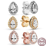 925 Silver Teardrop Water Drop Earrings Wedding Jewelry