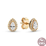 925 Silver Teardrop Water Drop Earrings Wedding Jewelry