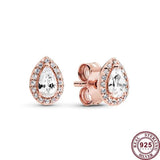 925 Silver Teardrop Water Drop Earrings Wedding Jewelry