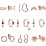 925 Sterling Silver Zircon Pav? Earrings Women Rose Jewelry