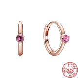 925 Sterling Silver Zircon Pav? Earrings Women Rose Jewelry