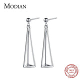 Romantic 3D Triangle Drop Earrings Charm 925 Sterling Silver Jewelry