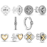 925 Silver Pot Pan Earrings Love Flower Wedding Jewelry