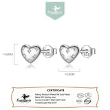 TrustDavis 925 Silver Heart CZ Stud Earrings Gift for Lady Girls DS3220