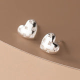 TrustDavis 925 Silver Heart CZ Stud Earrings Gift for Lady Girls DS3220