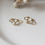 925 Silver Square Diamond Chain Hoop Earrings French Shine Sleep Aesthetics
