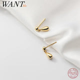 925 Silver Minimalist 18k Plated Drip Earrings