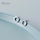 Zirconia Stud Earrings 925 Silver Jewelry