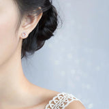 Zirconia Stud Earrings 925 Silver Jewelry