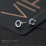 Zirconia Stud Earrings 925 Silver Jewelry