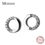 Zirconia Stud Earrings 925 Silver Jewelry
