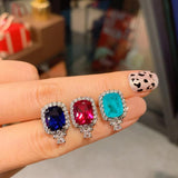 Paraiba Tourmalin High Stone Earrings