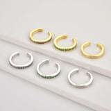 925 Silver Clear Zircon Ear Cuff Earring Non Piercing Clips
