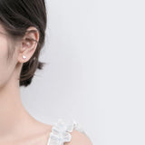 Small Heart 925 Sterling Silver Earrings Stud Screw Kids Baby Earrings