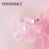 Small Heart 925 Sterling Silver Earrings Stud Screw Kids Baby Earrings
