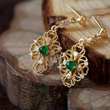 Vintage Dangle Earrings 925 Silver CZ Bridal Jewelry