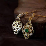 Vintage Dangle Earrings 925 Silver CZ Bridal Jewelry